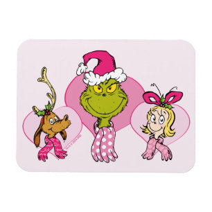 Grinch-bende in roze Valentijnsportret Magneet