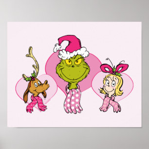 Grinch-bende in roze Valentijnsportret Poster