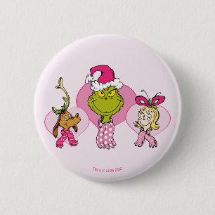 Grinch-bende in Roze Valentijnsportret Ronde Button 5,7 Cm