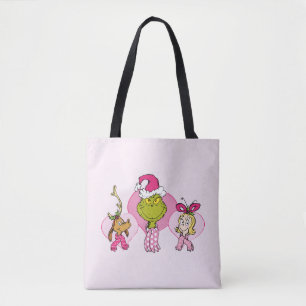 Grinch-bende in Roze Valentijnsportret Tote Bag