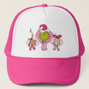 Grinch-bende in roze Valentijnsportret Trucker Pet