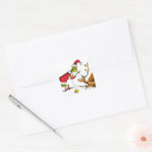 Grinch Bereidt Max de Rendier Voor Vierkante Sticker (Envelop)
