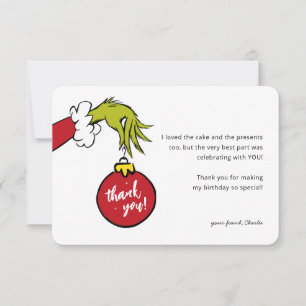 Grinch betekent één verjaardag dank je