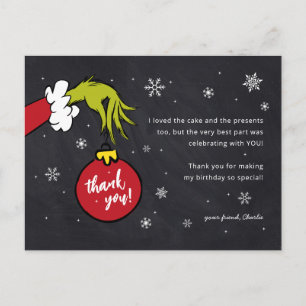 Grinch betekent één verjaardag dank je briefkaart