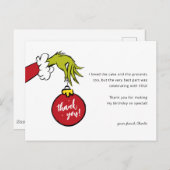 Grinch betekent één verjaardag dank je briefkaart (Voorkant / Achterkant)