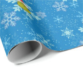 Grinch Blauw Sneeuwvlok Patroon Cadeaupapier (Rol Hoek)