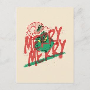 Grinch Blij Blij Grunge Grafisch Briefkaart
