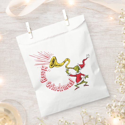 Grinch Blowing the Merry Grinchmas Horn Bedankzakje (Geknipt)
