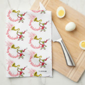 Grinch Blowing the Merry Grinchmas Horn Theedoek (Quarter Fold)