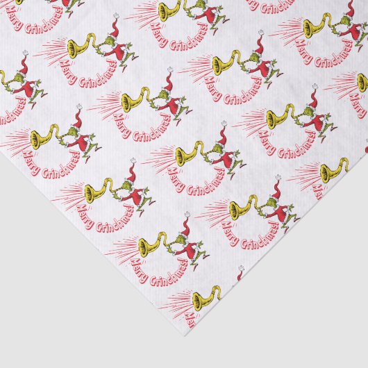 Grinch Blowing the Merry Grinchmas Horn Tissuepapier (Detail)