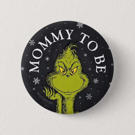Grinch Chalkboard Baby shower | mama om te zijn Ronde Button 5,7 Cm (Voorkant)