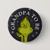 Grinch Chalkboard Baby shower | Opa Ronde Button 5,7 Cm (Voorkant)