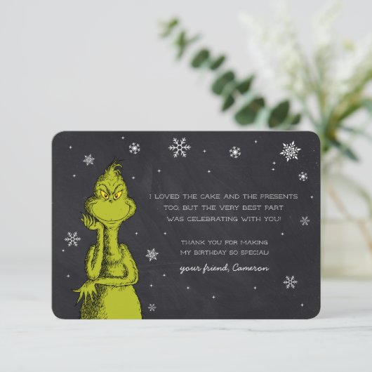 Grinch Chalkboard Verjaardag (Staand voorkant)