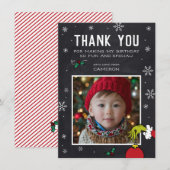 Grinch Chalkboard Verjaardag Bedankkaart (Voorkant / Achterkant)