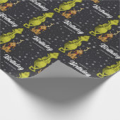 Grinch Chalkboard Verjaardag Cadeaupapier (Hoek)