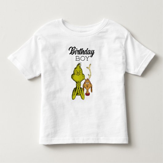 Grinch Chalkboard Verjaardag Jongen Kinder Shirts (Voorkant)