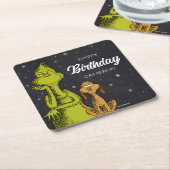 Grinch Chalkboard Verjaardag Kartonnen Onderzetters (Schuin)