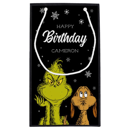 Grinch Chalkboard Verjaardag Klein Cadeauzakje (Achterkant)