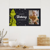 Grinch Chalkboard Verjaardag Poster (Keuken)