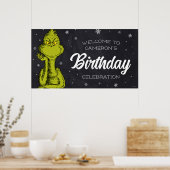Grinch Chalkboard Verjaardag Poster (Keuken)