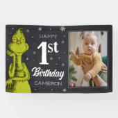 Grinch Chalkboard Verjaardag Spandoek (Horizontaal)