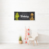 Grinch Chalkboard Verjaardag Spandoek (Insitu)