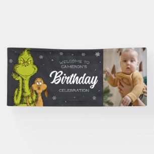 Grinch Chalkboard Verjaardag Spandoek