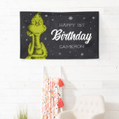 Grinch Chalkboard Verjaardag Spandoek (Insitu)