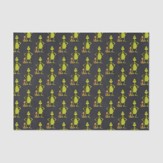 Grinch Chalkboard Verjaardag Tissuepapier (Voorkant)