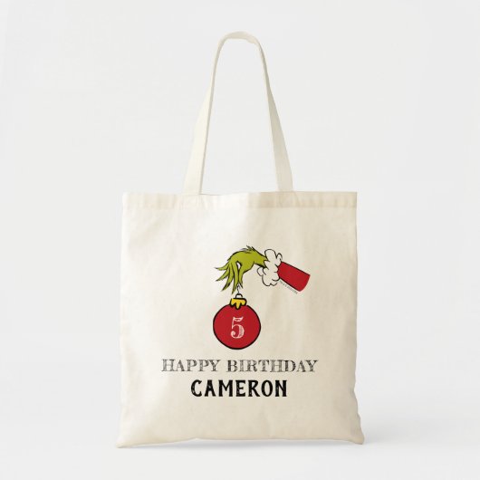 Grinch Chalkboard Verjaardag Tote Bag (Voorkant)