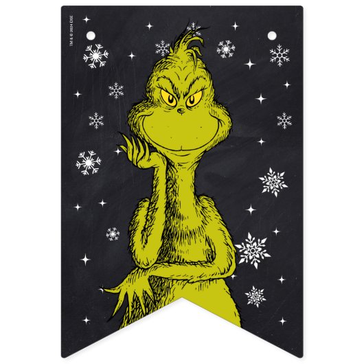 Grinch Chalkboard Verjaardag Vlaggetjes (Eerste vlag)
