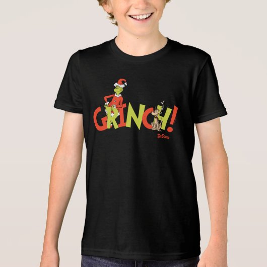 Grinch! Character Logo Graphic Tri-Blend Shirt (Voorkant)