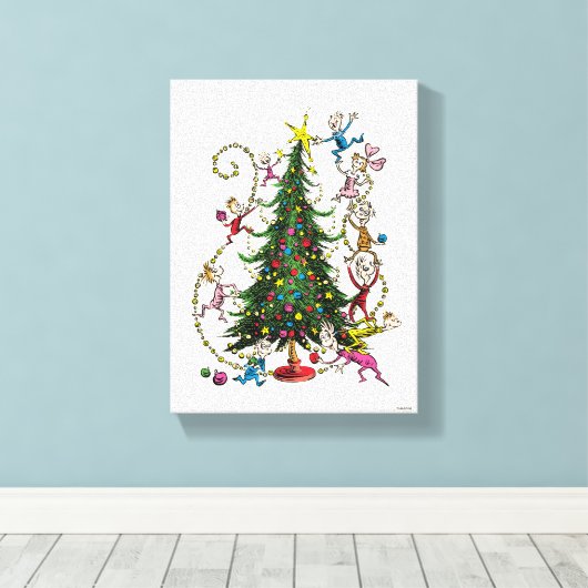 Grinch Christmas Tree Canvas Afdruk (Insitu (Houten vloer))