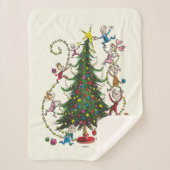 Grinch Christmas Tree Sherpa Deken (Voorkant)