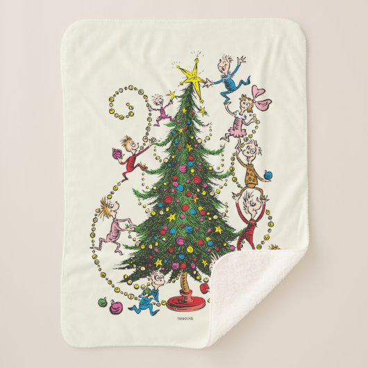 Grinch Christmas Tree Sherpa Deken (Voorkant)
