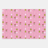 Grinch & Cindy-Lou Pink Heart Pattern Inpakpapier Vel (Voorkant)