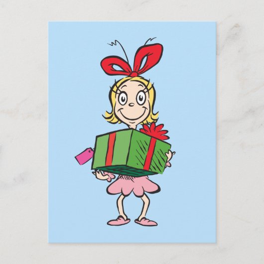 Grinch | Cindy-Lou Who - Geschenk vasthoudend Briefkaart (Voorkant)