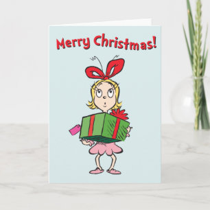 Grinch Cindy-Lou Who - Geschenk vasthoudend Feestdagen Kaart