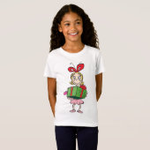 Grinch | Cindy-Lou Who - Geschenk vasthoudend T-shirt (Voorkant volledig)