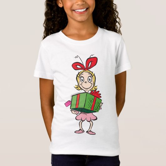 Grinch | Cindy-Lou Who - Geschenk vasthoudend T-shirt (Voorkant)