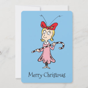 Grinch Cindy-Lou Who - Houdt Cadeausuikerstok va Feestdagenkaart