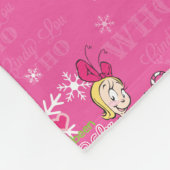 Grinch Cindy-Lou Who Pink Holiday Pattern Fleece Deken (Hoek)