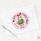Grinch | Cindy-Lou Wie | Kerstcadeautag Ronde Sticker (Envelop)