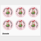 Grinch | Cindy-Lou Wie | Kerstcadeautag Ronde Sticker (Vel)