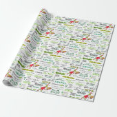 Grinch Citaat Patroon Cadeaupapier (Uitgerold)