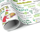 Grinch Citaat Patroon Cadeaupapier (Rol Hoek)