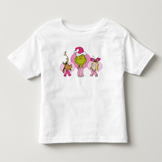 Grinch Crew in Pink Valentine's Portrait Kinder Shirts (Voorkant)