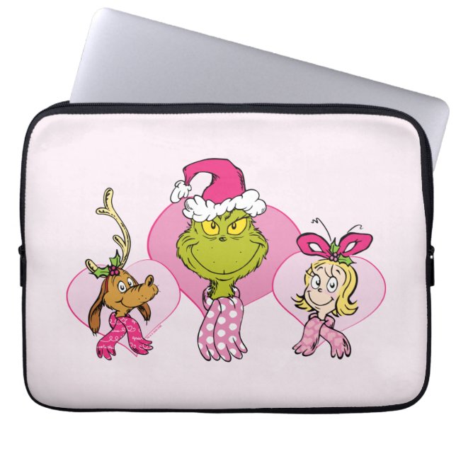 Grinch Crew in Pink Valentine's Portrait Laptop Sleeve (Voorkant)