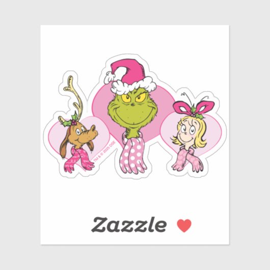 Grinch Crew in Pink Valentine's Portrait Sticker (Vel)
