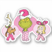 Grinch Crew in Pink Valentine's Portrait Sticker (Voorkant)